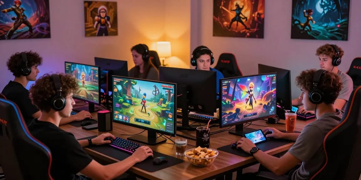 Players engaging in interactive xxx games online, showcasing vibrant graphics and a lively gaming atmosphere.