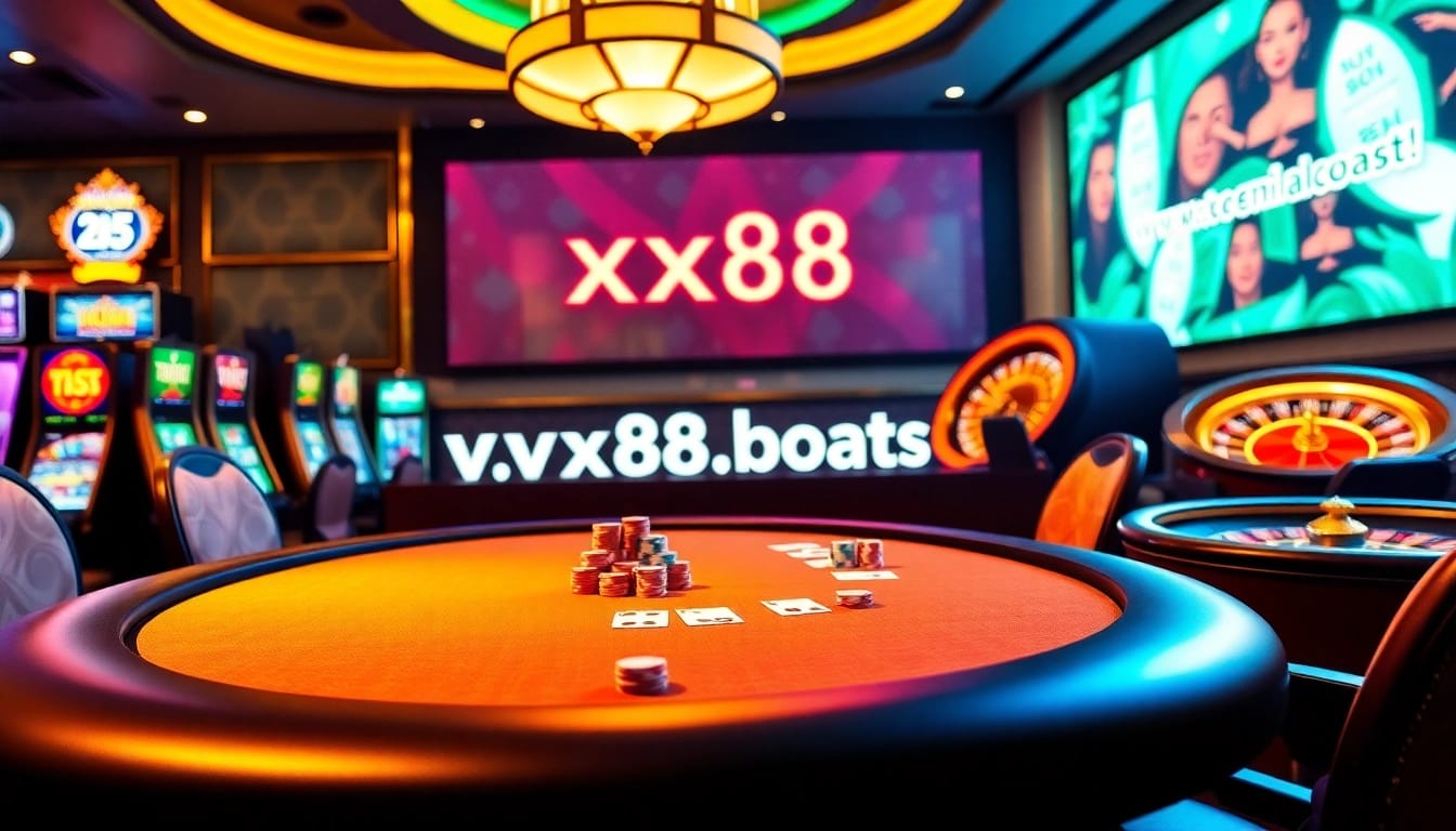 Engaging players at a casino table with the excitement of gambling at https://xx88.boats/.