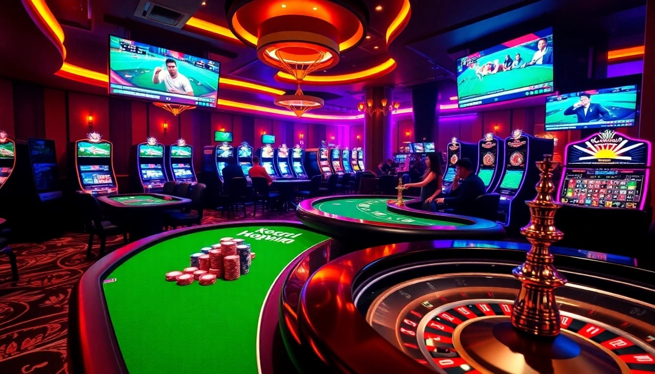 Experience the thrill of winning with kkwin's luxurious online casino environment featuring vibrant gaming elements.