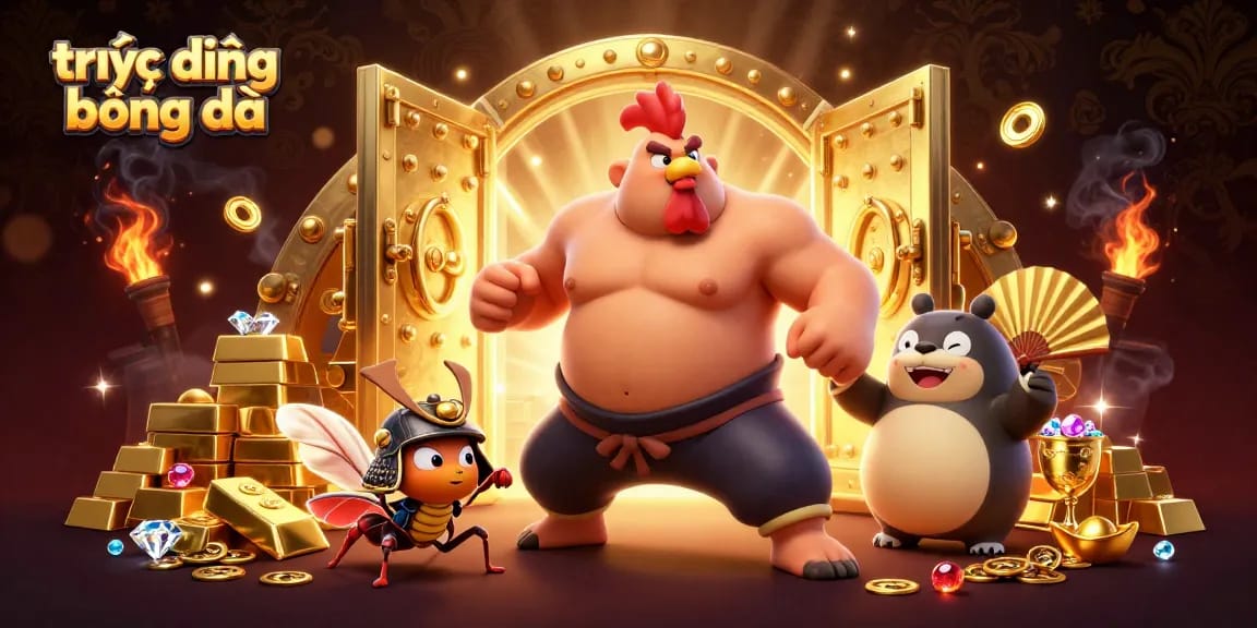 Experience the thrill of trực tiếp bóng đá with vibrant casino elements and dynamic characters in an engaging 3D scene.