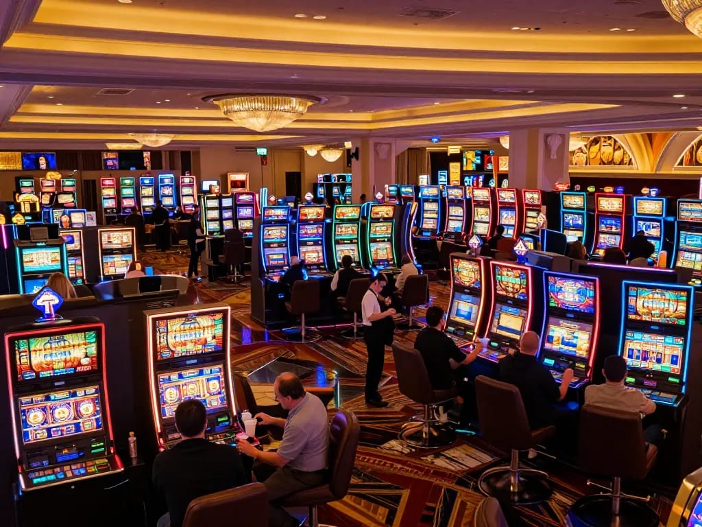 Engaging players at colorful slot machines showcasing their excitement at https://du88.autos/ with vibrant casino atmosphere
