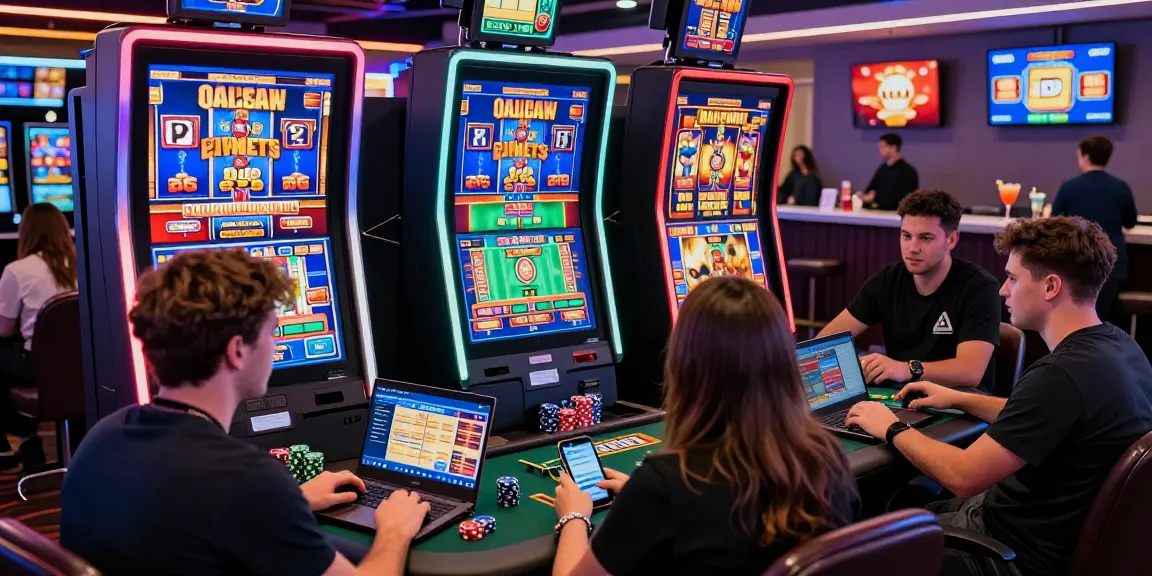Exciting scene of players at credit card casinos UK engaging in vibrant gaming experiences with diverse games and promotions.