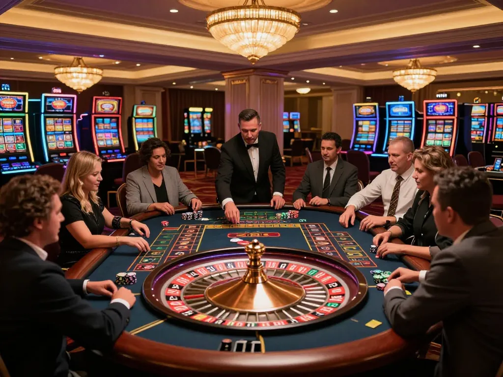 Players eagerly placing bets at the roulette table while enjoying the hm88 casino experience