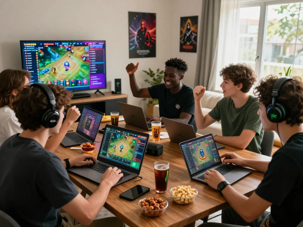 Exciting online gaming session with players immersed in rikvip card games, vibrant atmosphere, and dynamic technology.