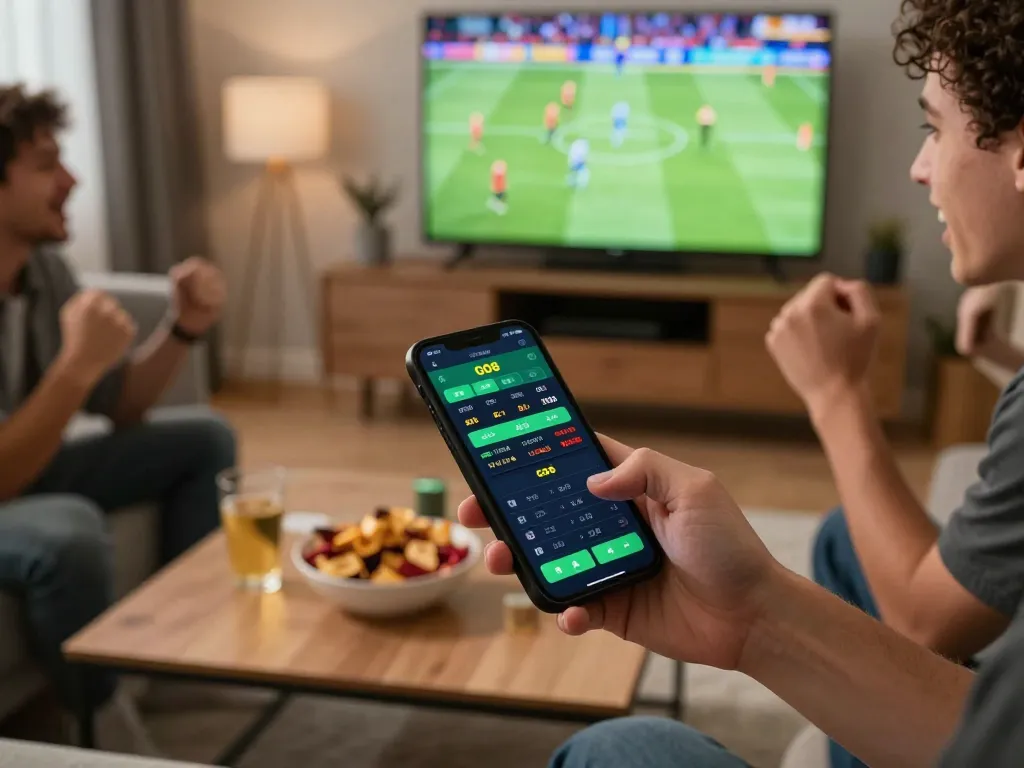 Engaging sports betting experience with GO8 app displayed on smartphone during live match