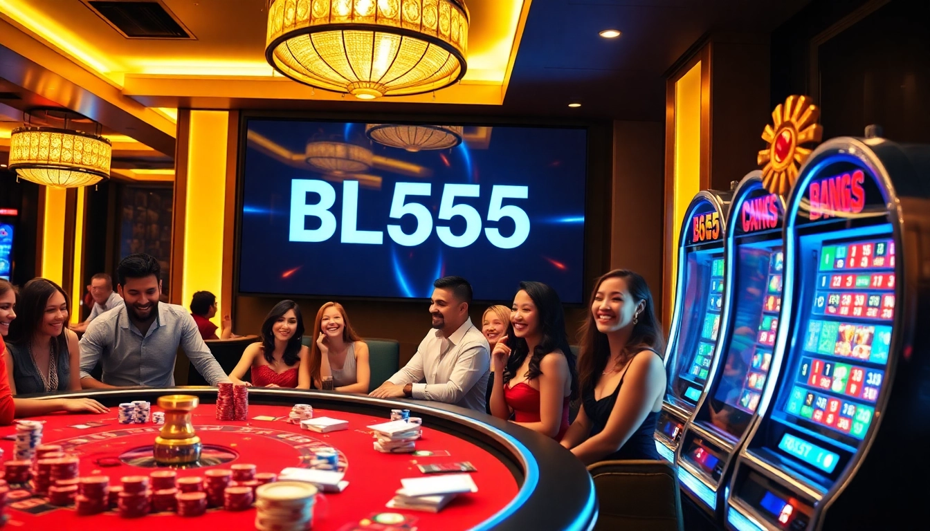 Experimente a emoção no luxuoso cassino do BL555, com jogos vibrantes e jogadores entusiasmados.