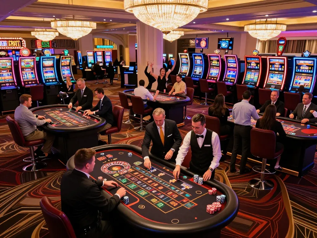 Players placing bets at bustling roulette tables on the vibrant casino floor, showcasing the excitement of https://www.bearcreekwatershed.org/macroinvertebrates gaming strategies