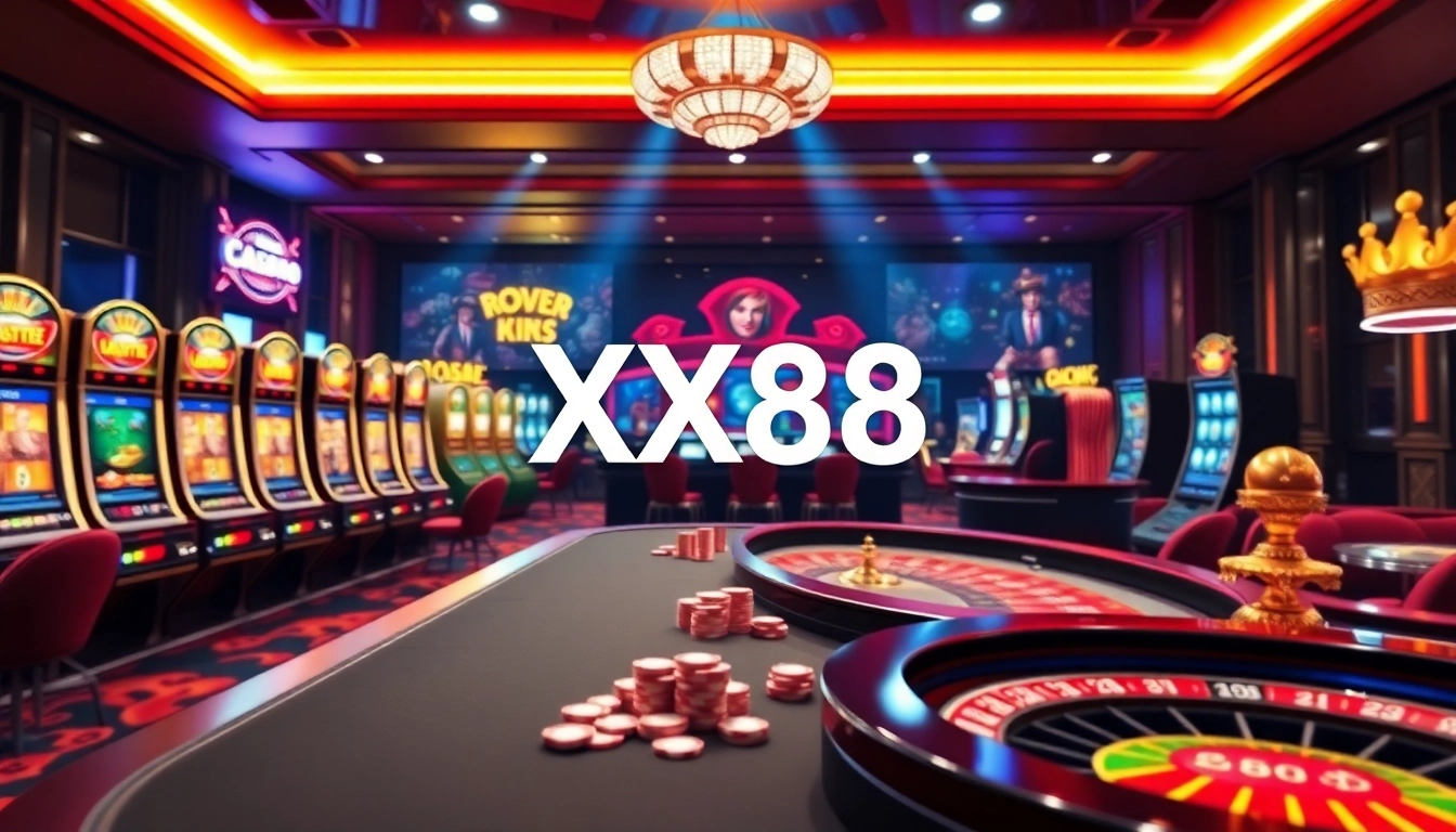 Experience thrilling gameplay at XX88 with immersive casino tables and vibrant slot machines.