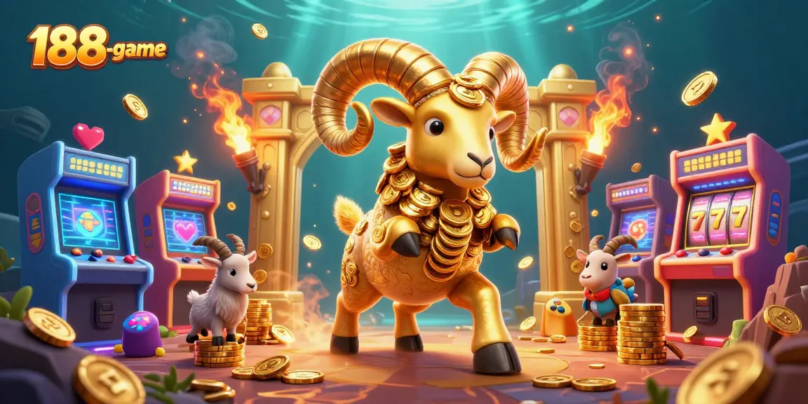 Experience thrilling jackpots with the golden ram at 188m-game in this vibrant casino scene.