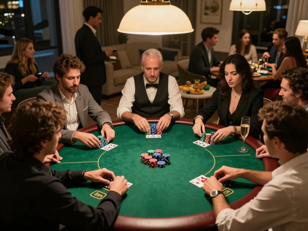 Enjoying strategic gameplay at cm88-bet poker night with friends in a cozy setting.