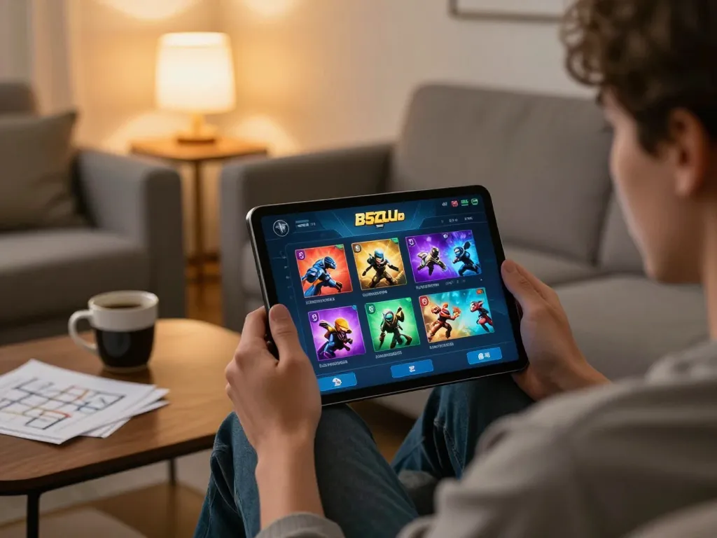 B52club gaming app interface shown on a tablet, signaling an exciting online gaming experience.