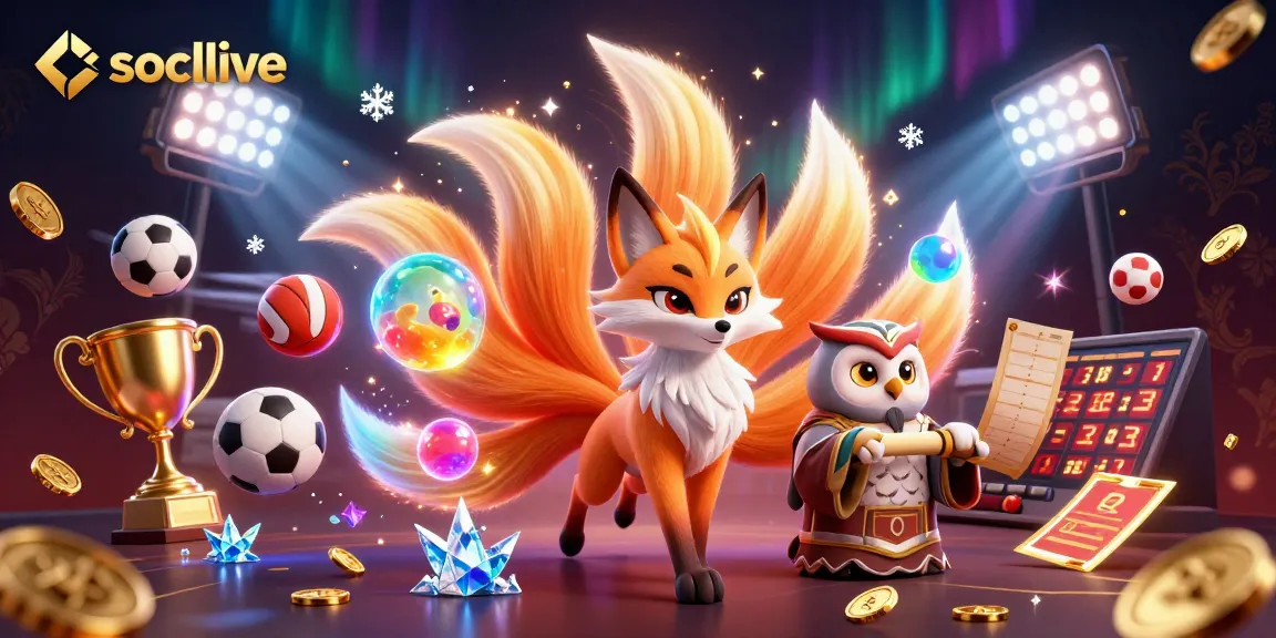 Socolive showcases energetic sports betting action, with vibrant characters and dynamic game elements capturing excitement.