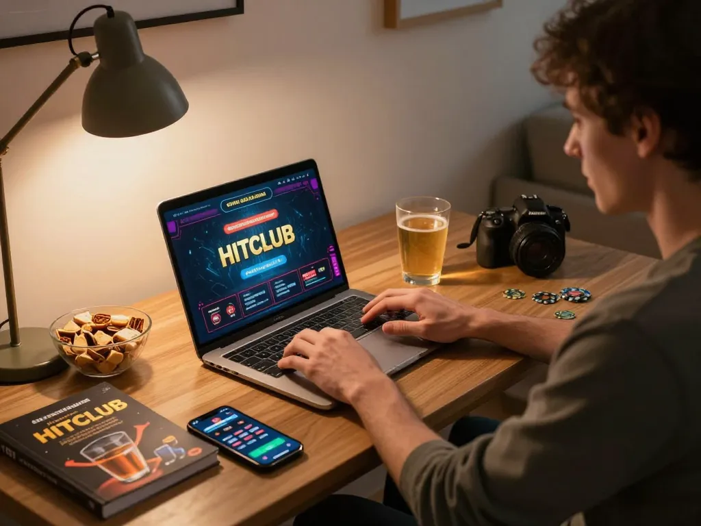 Players engaging in strategic gameplay on Hitclub's platform from a cozy home setting