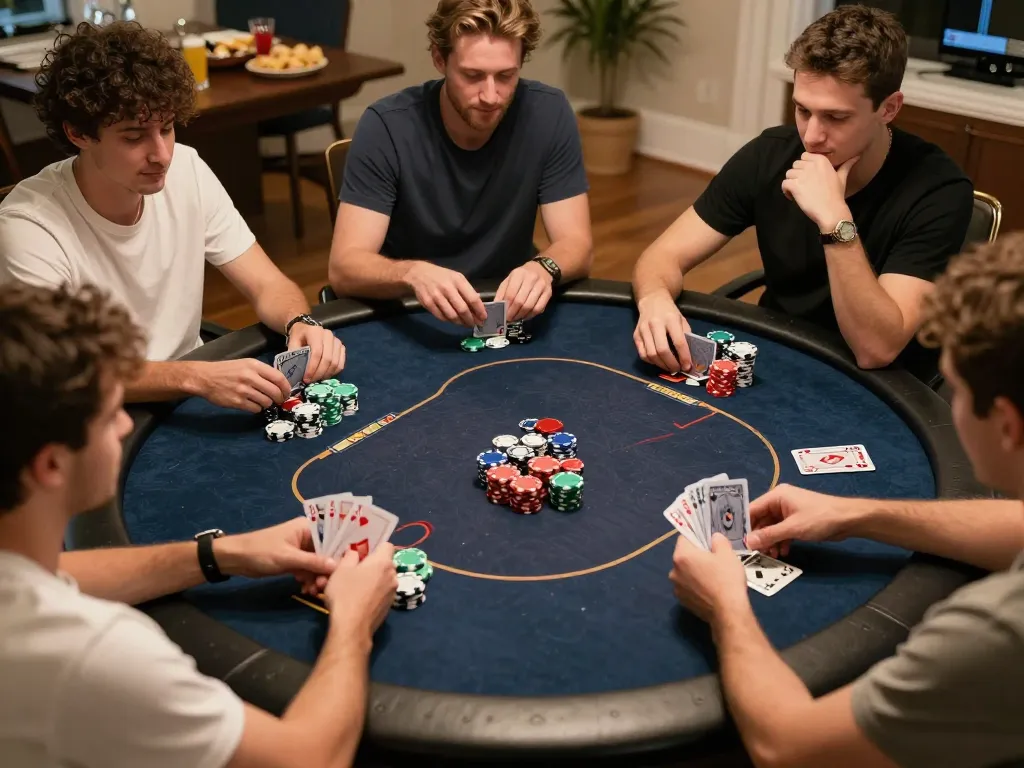 KUBET poker night with friends showcasing strategic gameplay and social interaction.