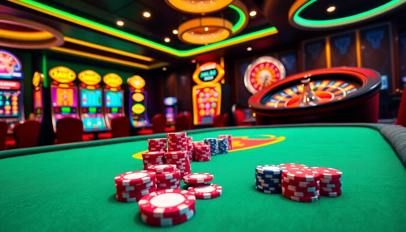 Experience high-stakes gambling at nk88 with vibrant casino tables and engaging gameplay.