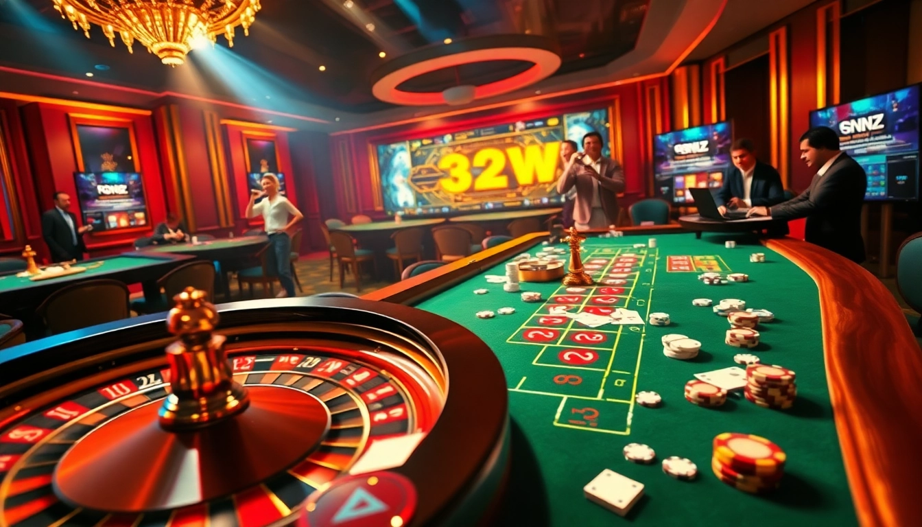 Engage with the excitement of https://32wingroup.com/ at a lively casino table with roulette wheels and enthusiastic players.