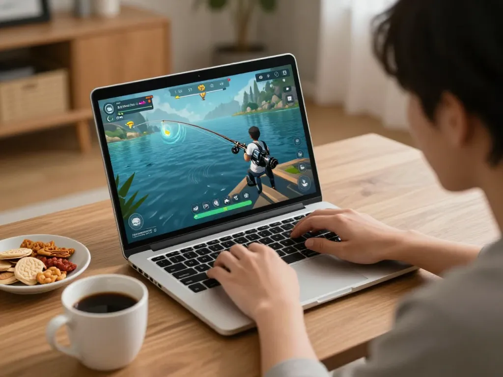 Engaging in game bắn cá đổi thưởng strategies while enjoying an online fishing gaming session at home