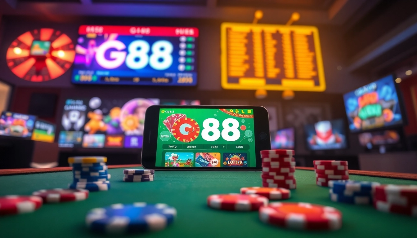 Exciting G88 online gaming platform showcasing various games with vibrant graphics and user-friendly interface.