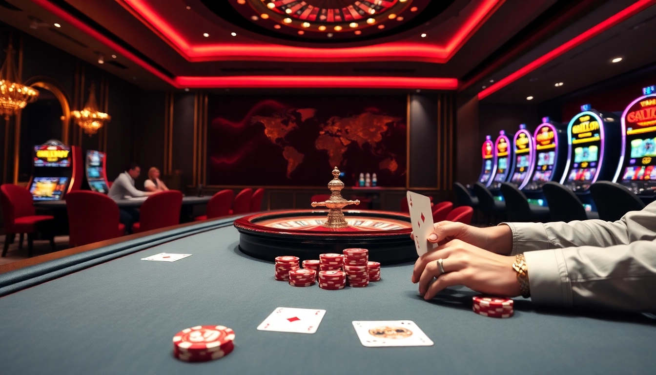 High-stakes poker at 8XX COM casino with elegant players at a luxurious table.