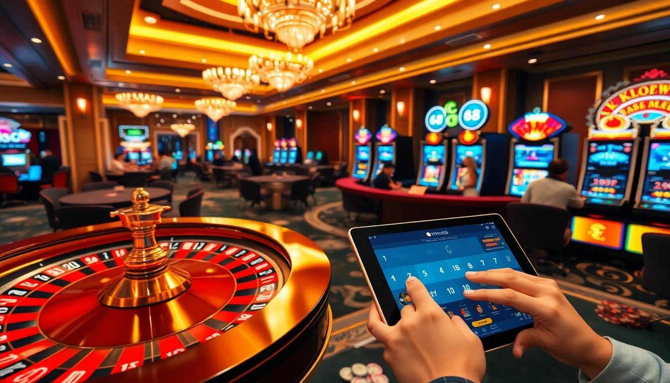 Players enjoying an exciting game of roulette at Xin88's elegant casino.