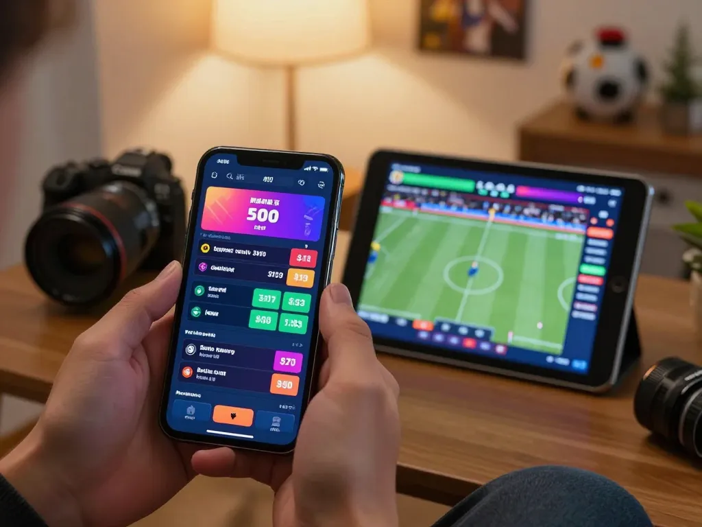 Betting on keo nha cai through a smartphone during an exciting live sports event.