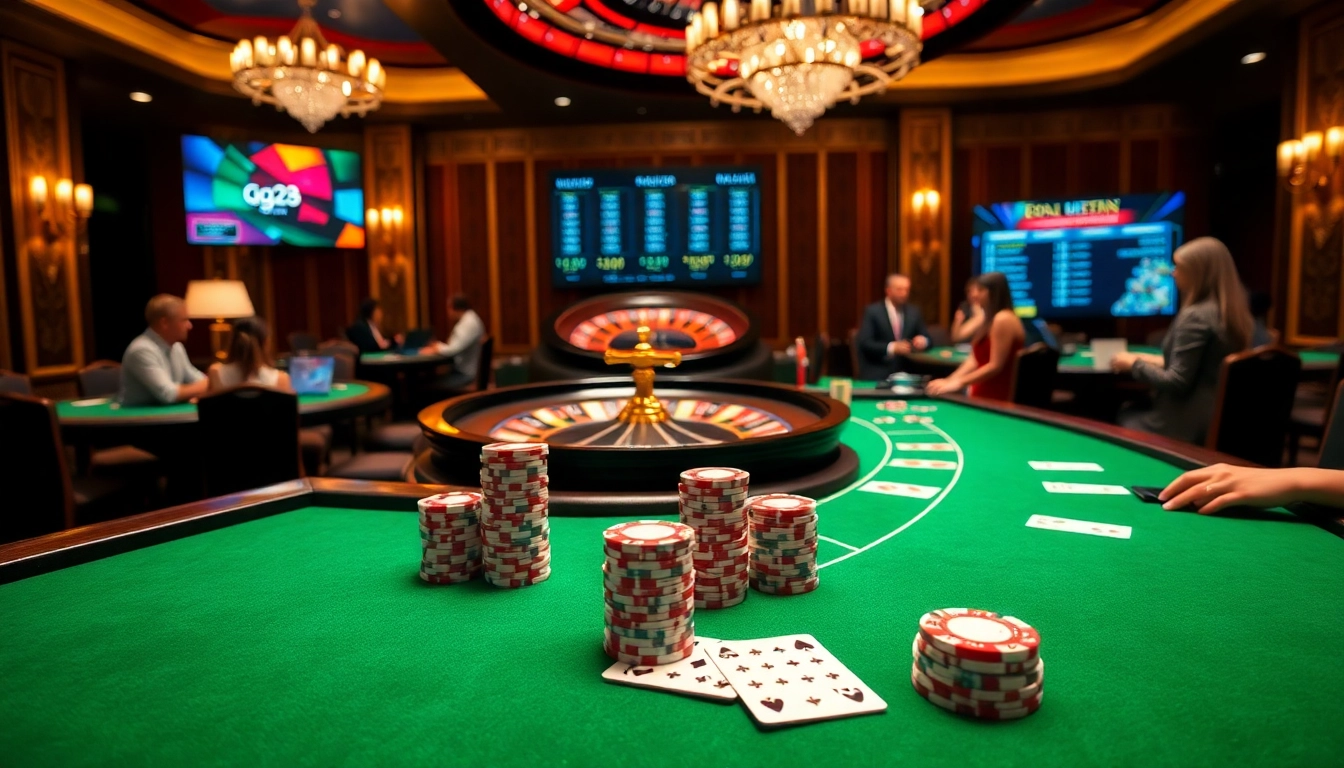 Experience thrilling poker action at https://g28.tech/ with luxury tables, vibrant chips, and enthusiastic players.