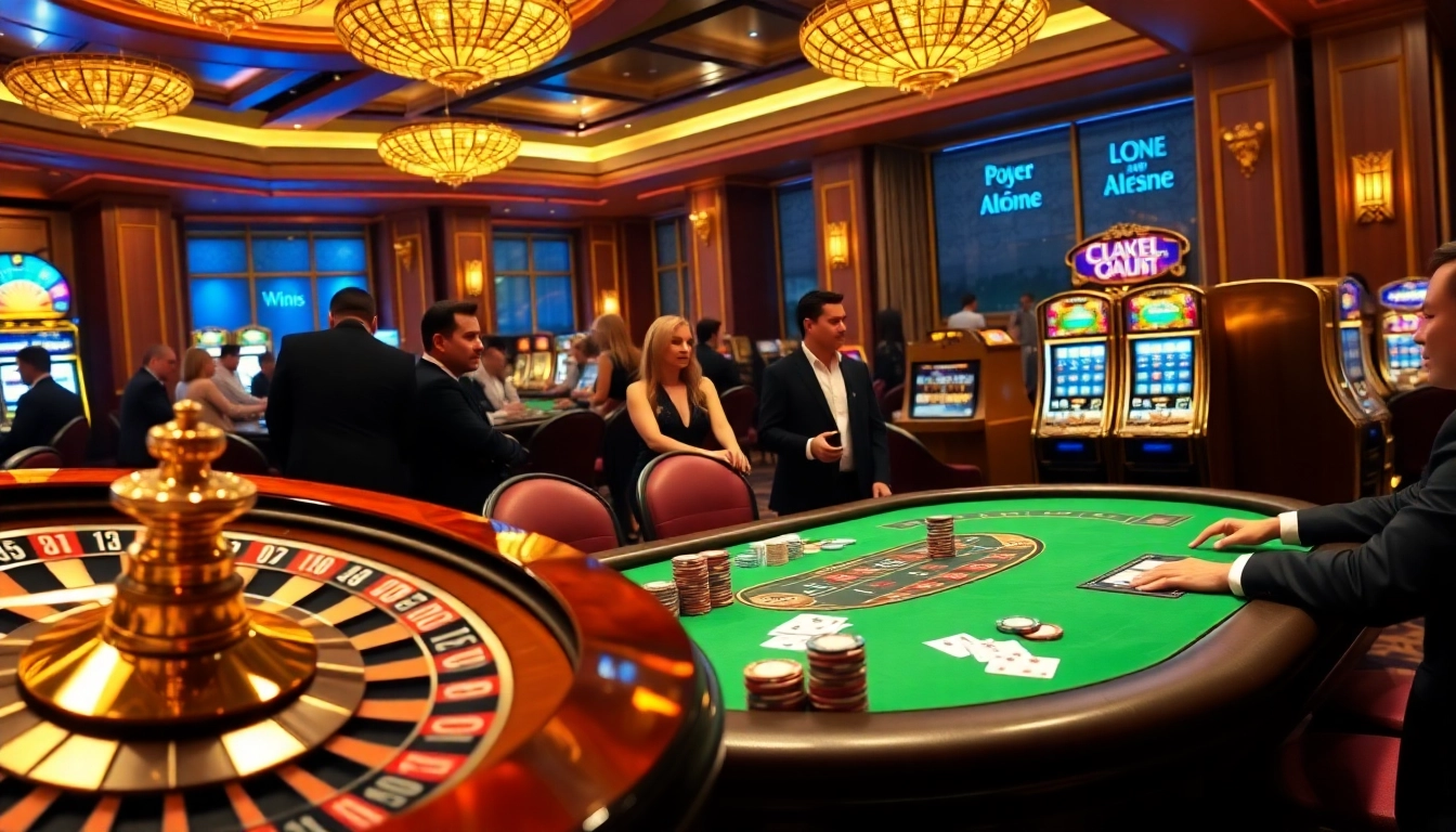 Experience excitement at trang chủ 69vn with a luxurious casino atmosphere, featuring poker and roulette tables.