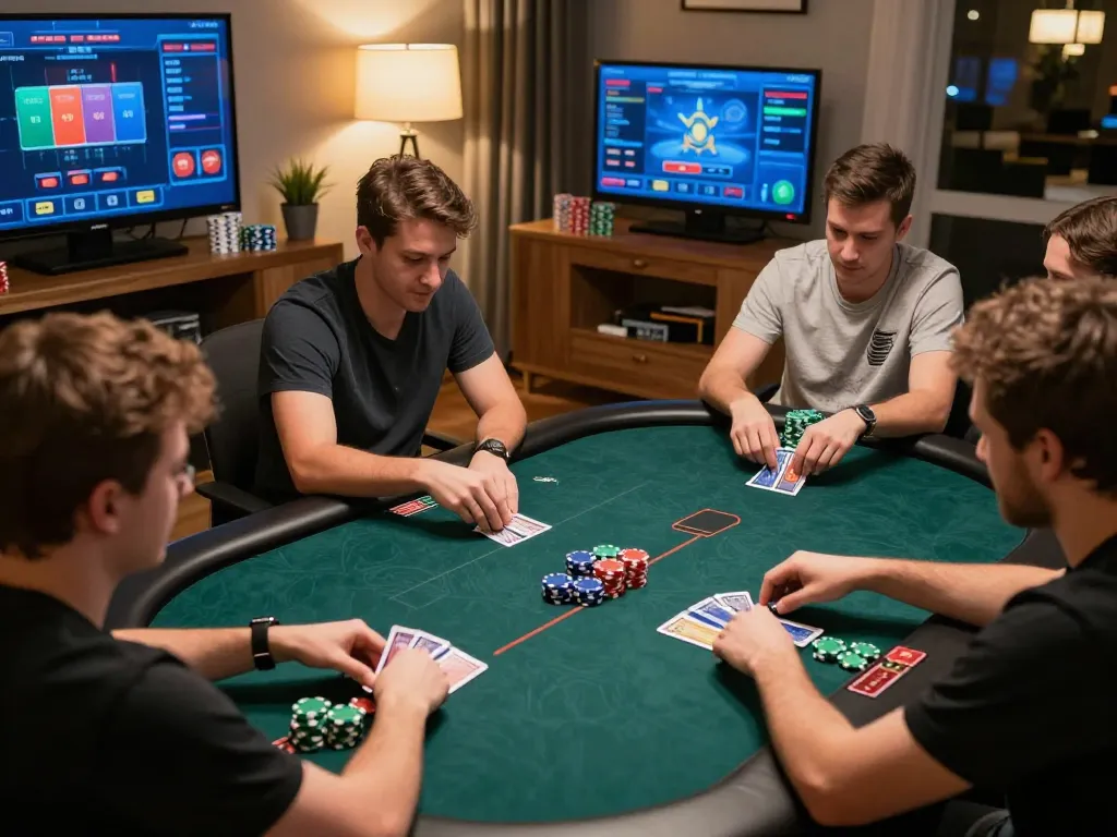 Engaging online poker session at https://9bet.works/ with players focused on cards and vibrant chips.