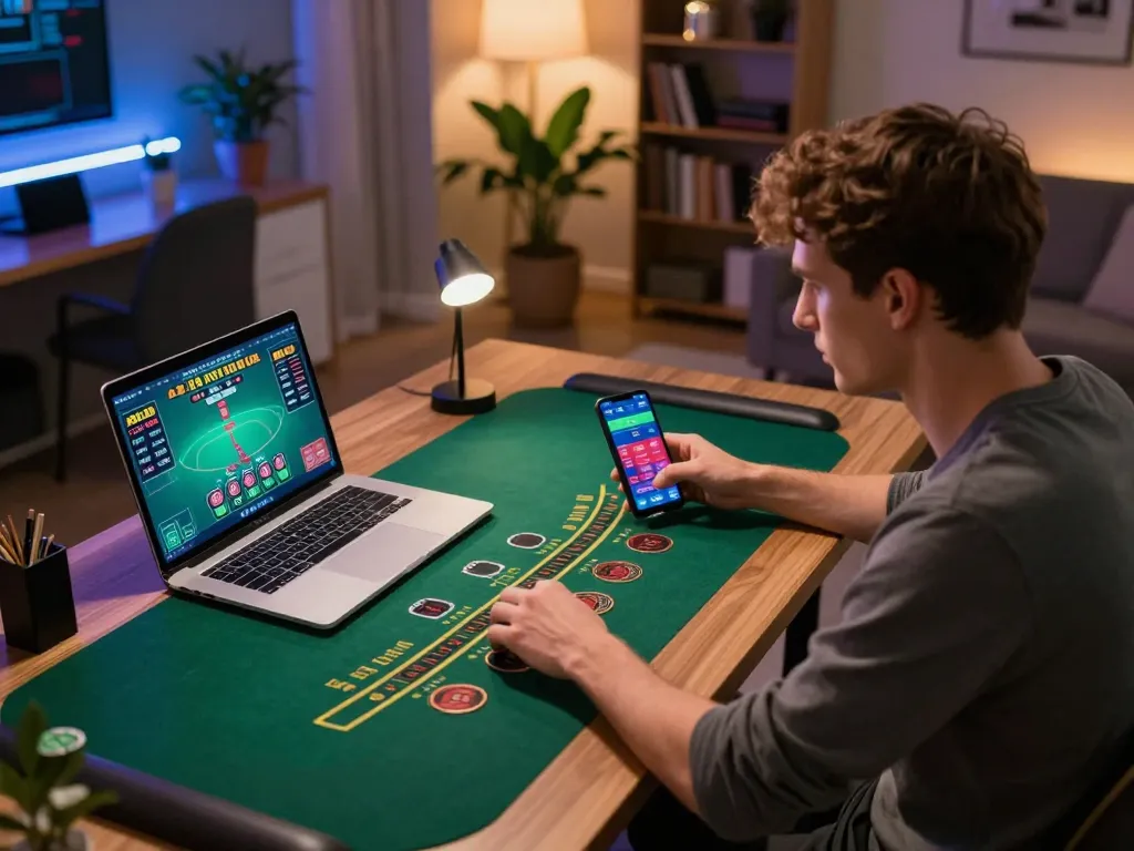 Player strategizing in live dealer blackjack, enhancing nk88 gaming experience online.