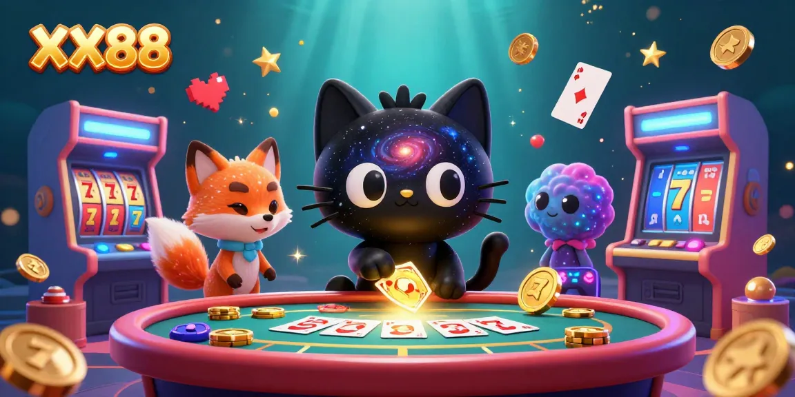 Engage with thrilling games at XX88, featuring unique cosmic characters and vibrant casino elements.