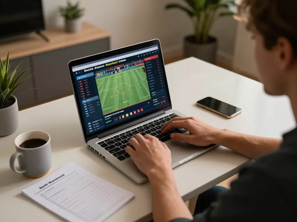 Engage in strategic betting with f168.ing using a laptop for an online sports match analysis