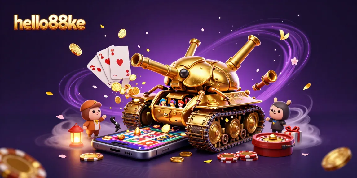 Engage with hello88ke's vibrant gaming scene featuring a golden beetle tank casino bursting with excitement.