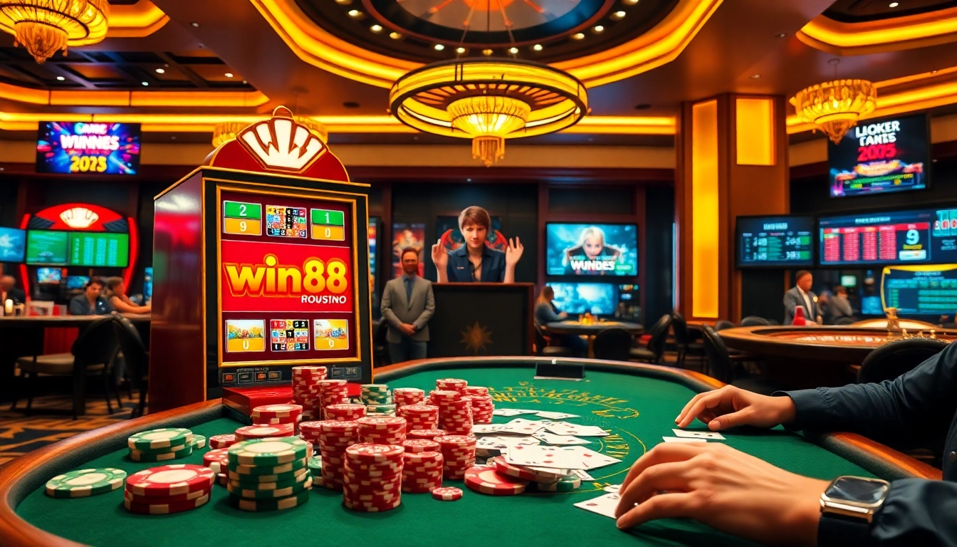 Experience the thrill of gambling at win88, with vibrant slot machines and a lively casino atmosphere.