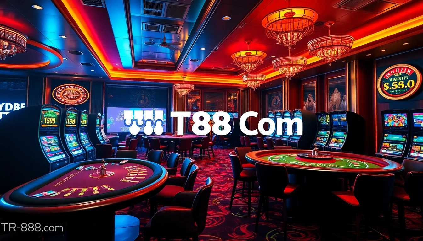 Experience the thrilling ambiance of TR88 Com's casino with vibrant games and luxurious decor.