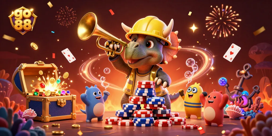 Celebrate wins and explore gameplay at go 88 with a vibrant poker chip pyramid scene.
