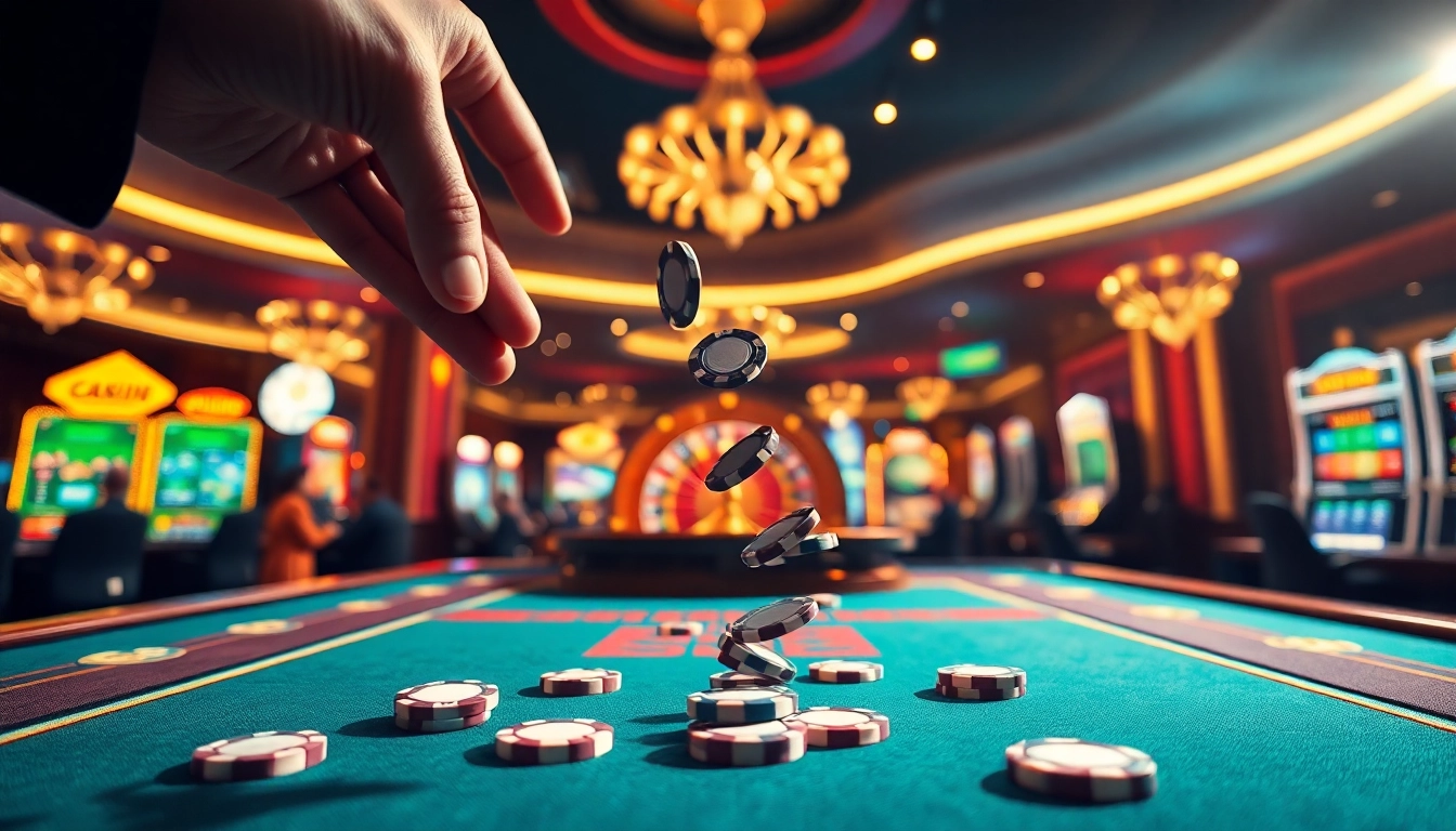 Experience thrilling gameplay at https://188bet8.me/ with vibrant poker chips and online betting interfaces.