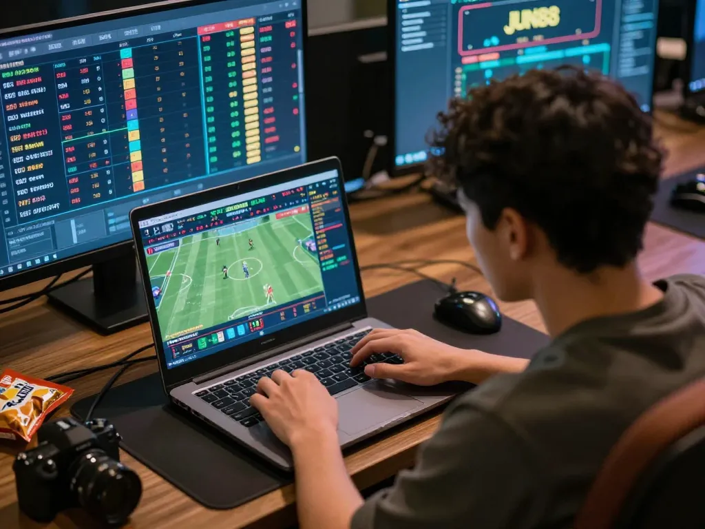 Engaging sports betting session on JUN88 with live odds displayed on screen, showcasing strategic gameplay