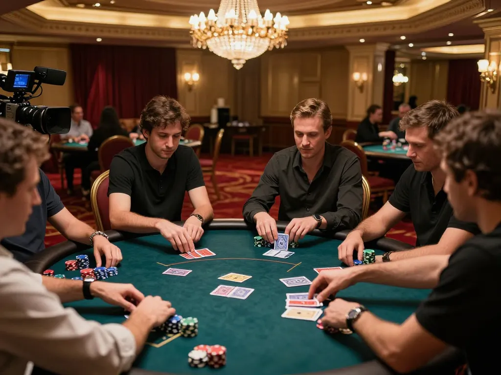 Experience the thrill of gameplay at 789win with players at a poker table immersed in action.