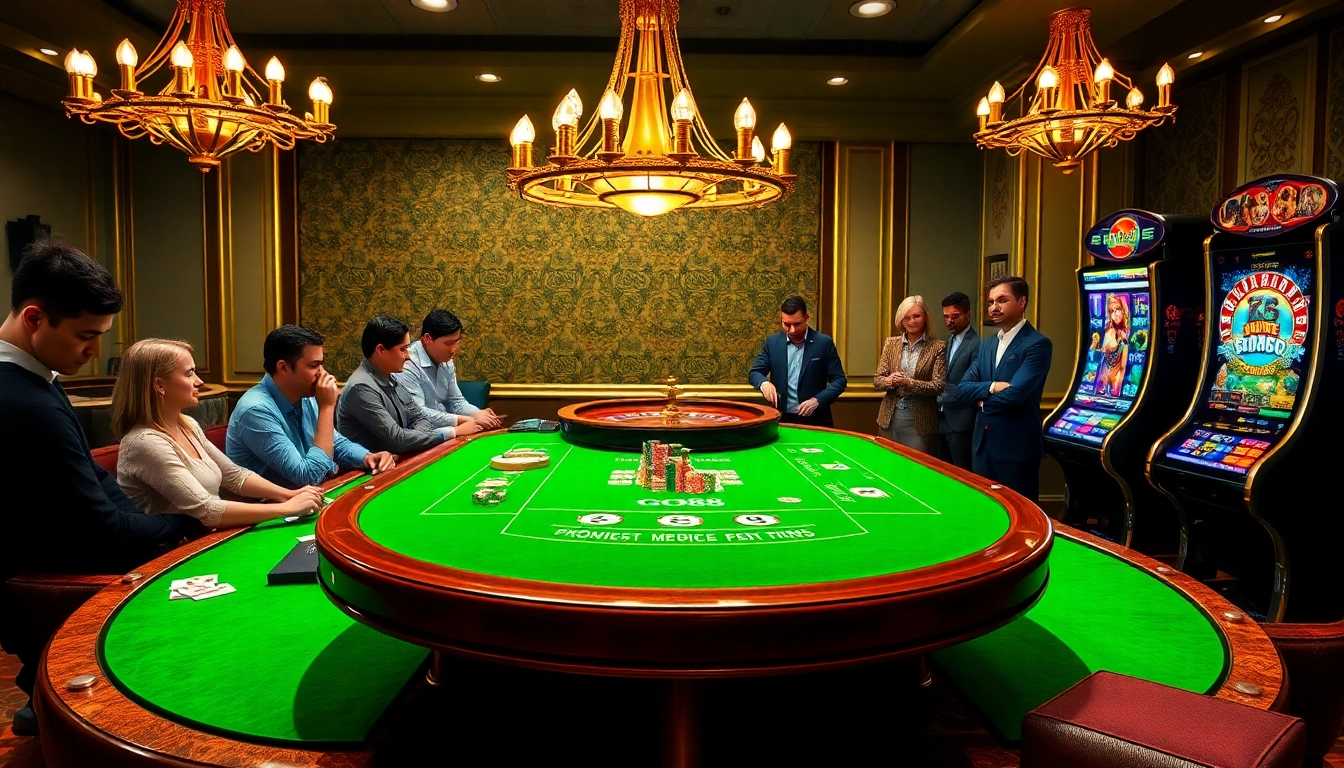 Players enjoying a game at the GO88 casino table, immersed in vibrant gaming excitement.