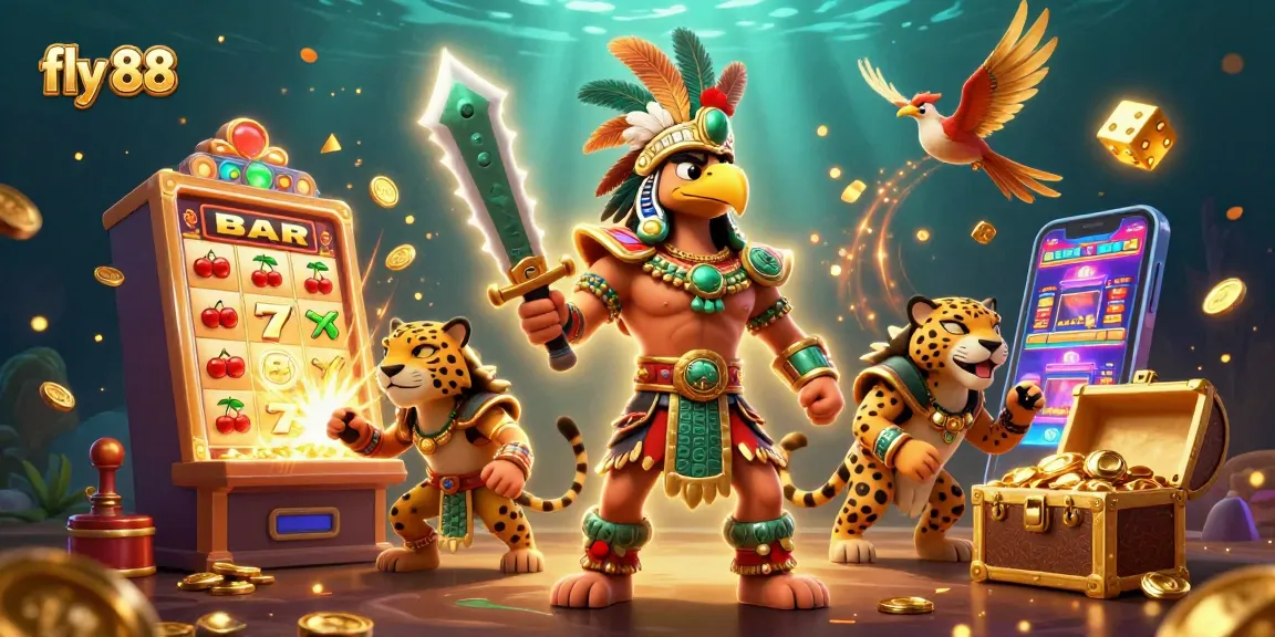 Engage in exciting adventures at fly 88, featuring dynamic 3D casino scenes with vibrant gaming elements.