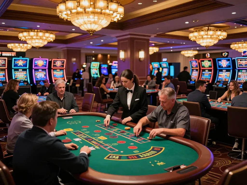Players enjoying an exciting game at NK88VIP casino, showcasing strategic table action.