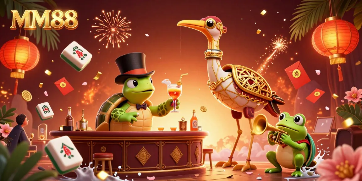 Experience exciting gameplay with MM88 in a vibrant, detailed 3D casino illustration featuring unique characters and dynamic elements.