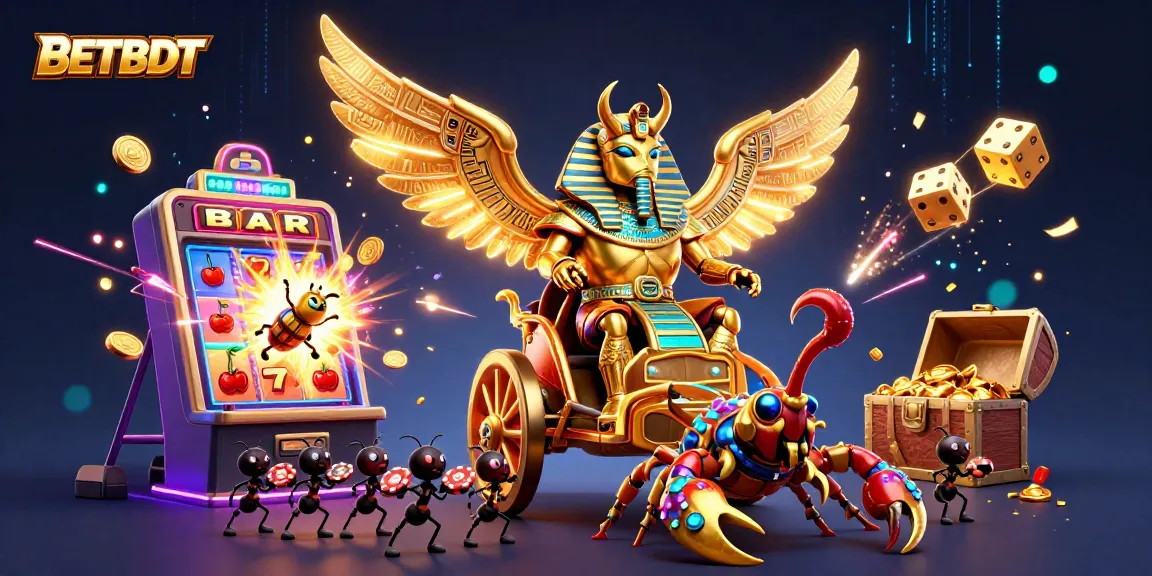Experience thrilling gameplay at BETBDT with a vibrant 3D scene of a casino adventure featuring golden elements and exciting symbols.