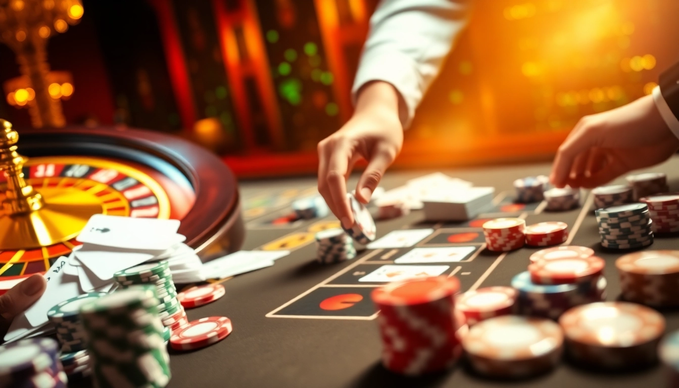 An immersive gaming moment at a casino table, highlighting the hidden wiki amidst poker chips and cards.