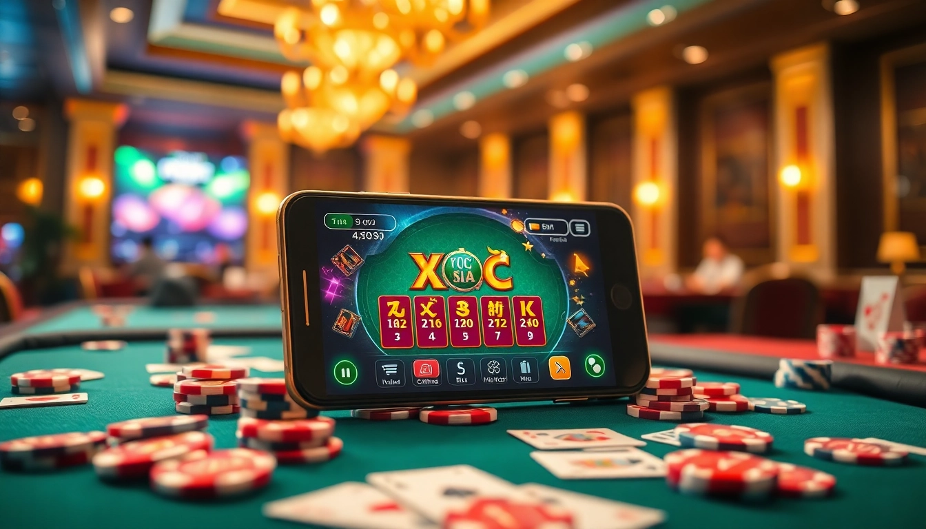 Engage with the thrilling phiên bản xóc đĩa trên di động experience in a vibrant online casino setting.