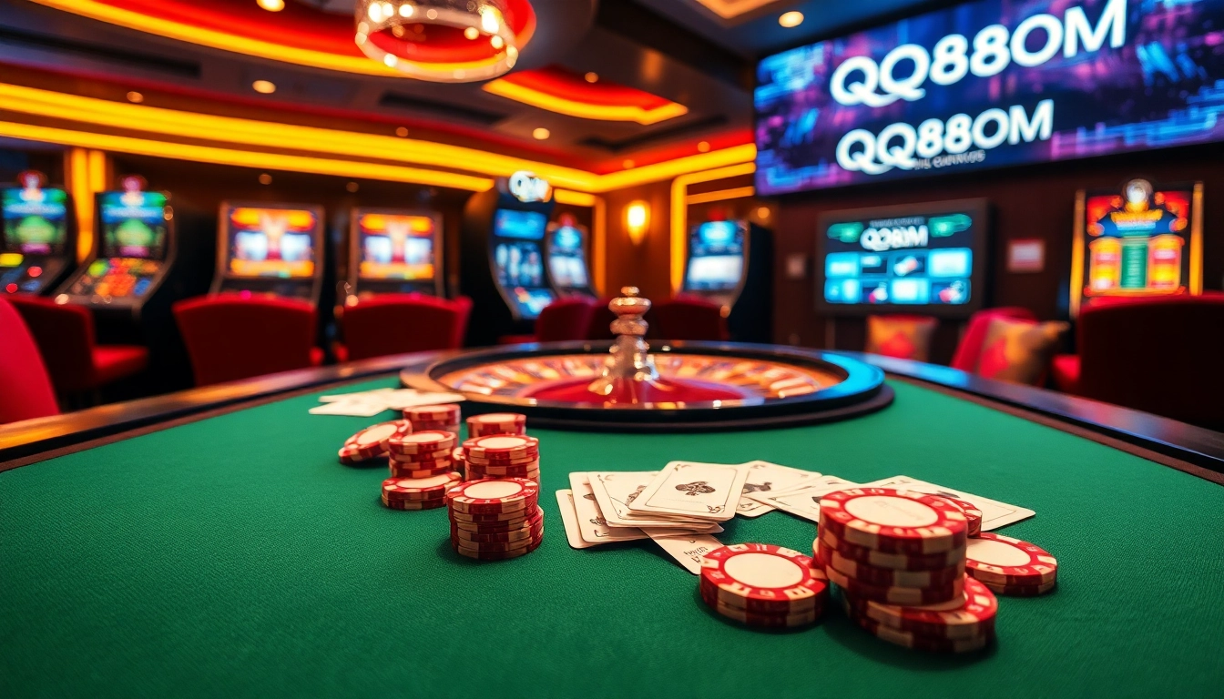 Experience the thrill of gambling at QQ88COM with lively poker action and vibrant casino atmosphere.
