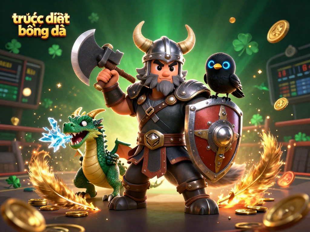 Experience trực tiếp bóng đá with dynamic betting scene showcasing sports elements and lively characters.