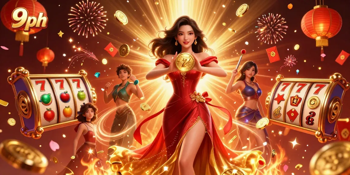 Win big at 9ph Casino with vibrant 3D illustration featuring jackpot symbols and coins.
