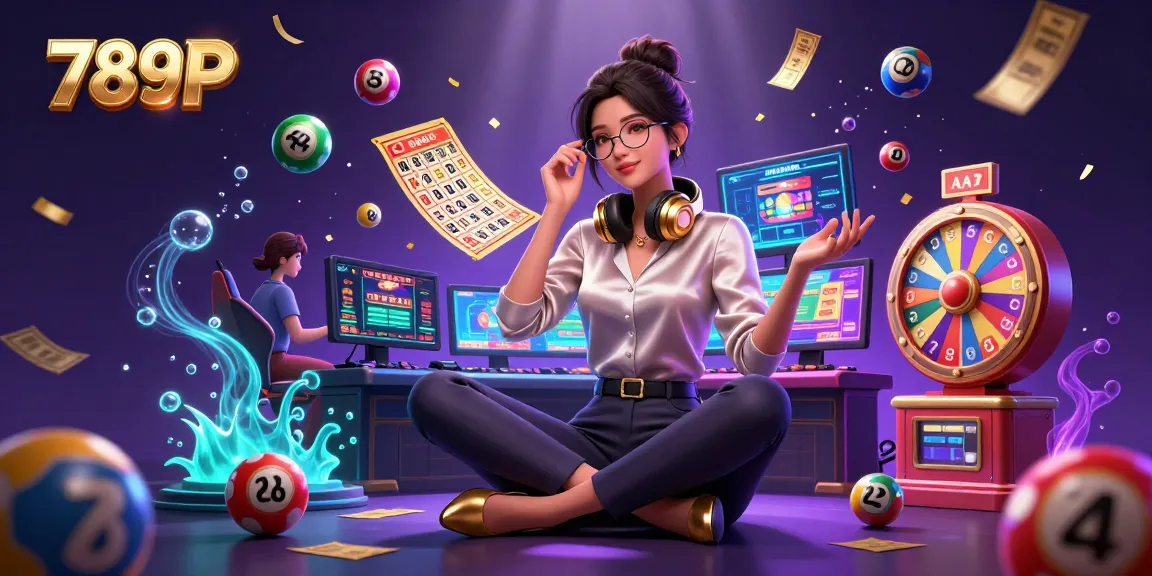 Play exciting games at 789P with a vibrant casino scene featuring lottery elements, engaging visuals, and action.