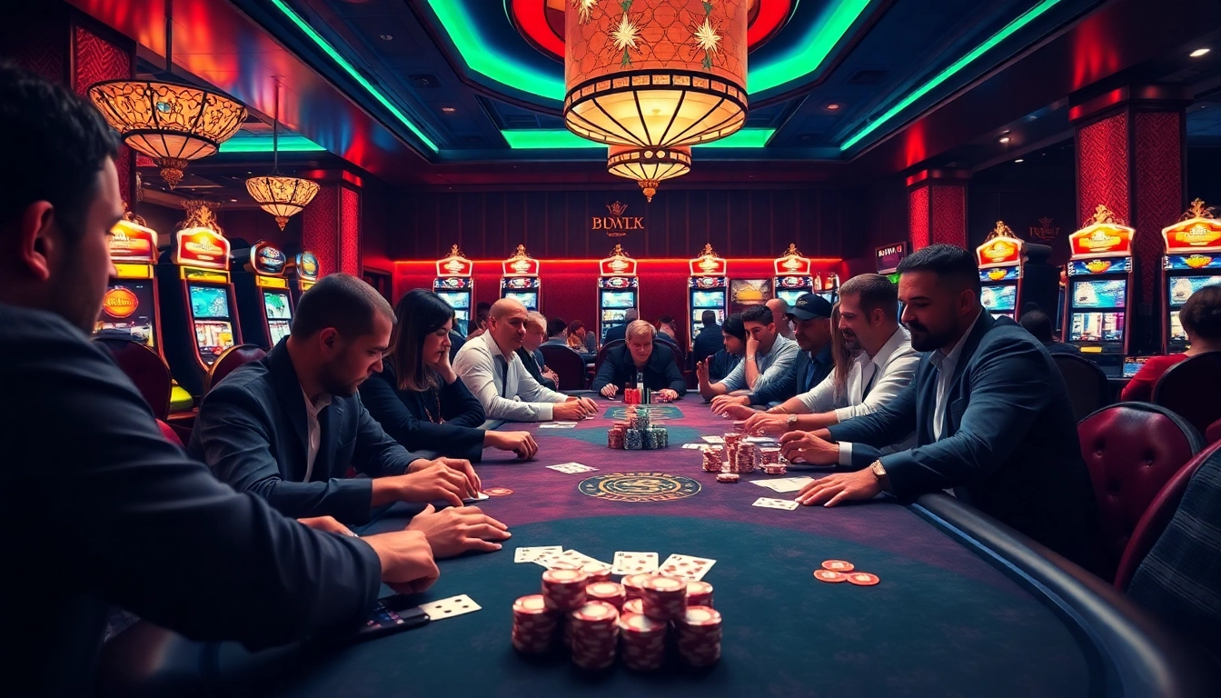 Engaged gamblers at a vibrant poker table featured in the bdtk66 blog.